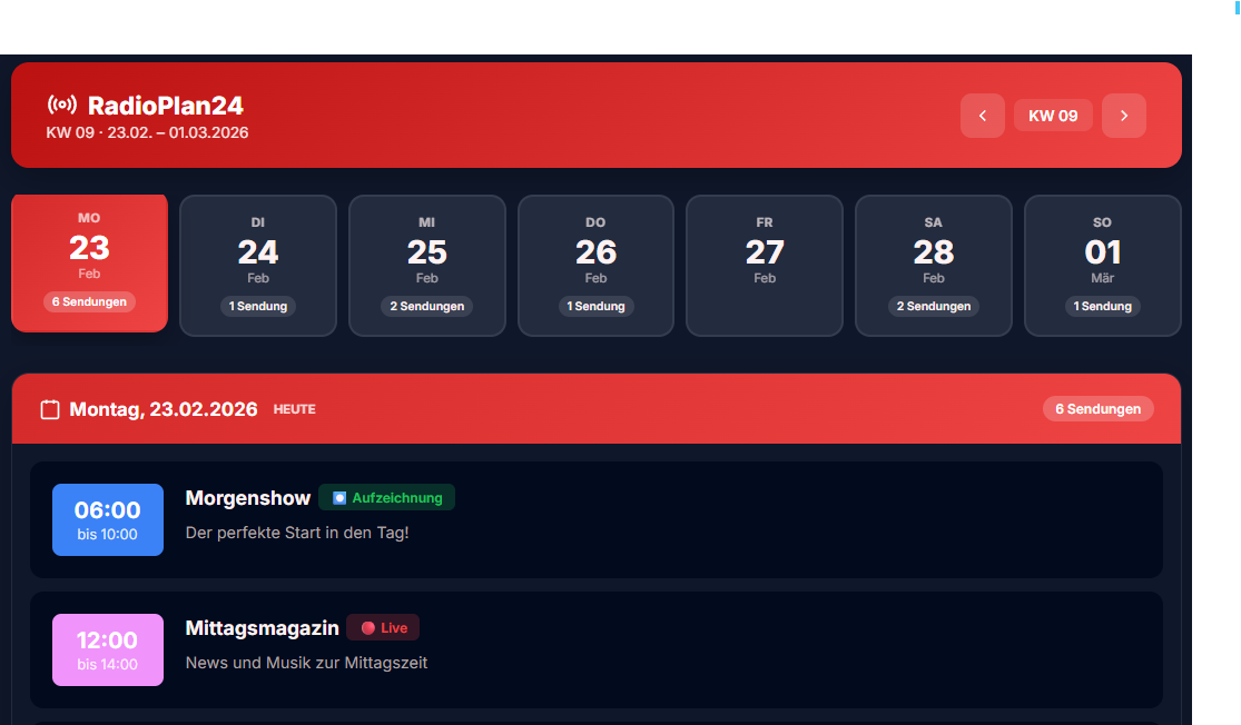 RadioPlan24 - Enterprise Sendeplan